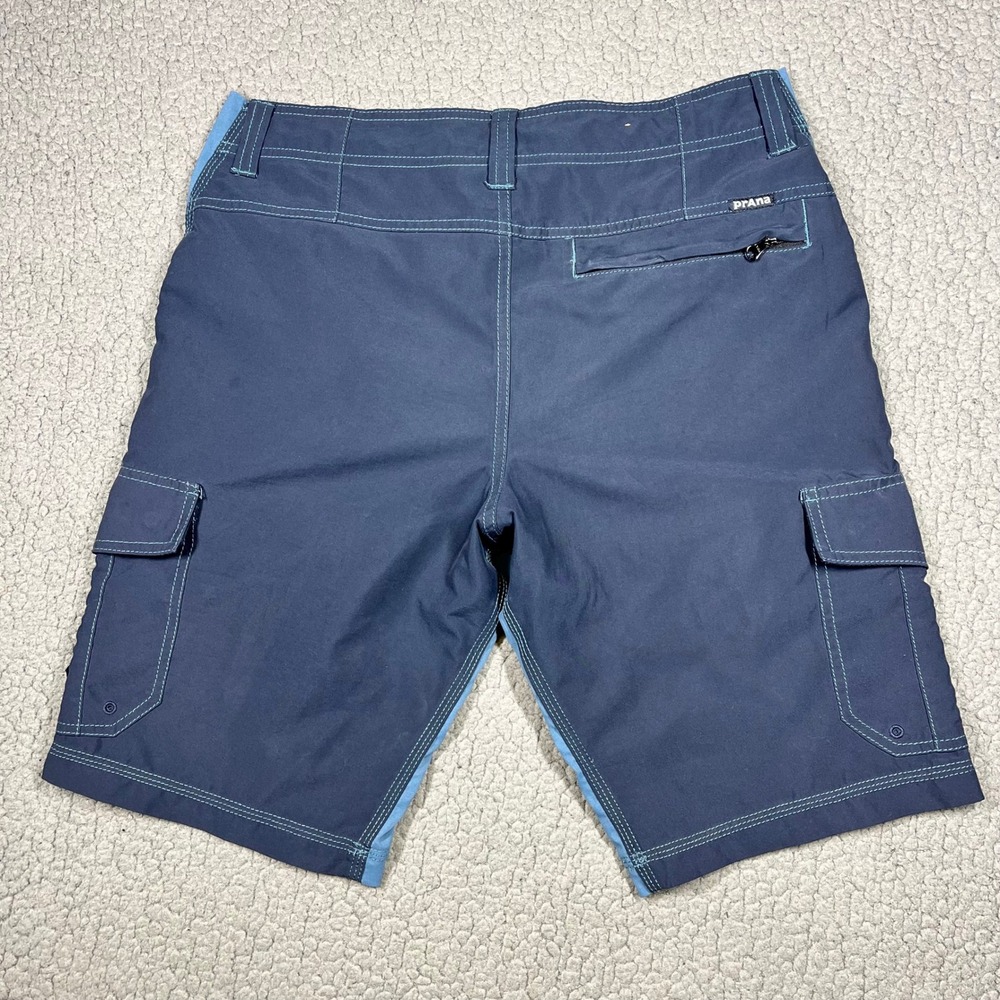 Prana Mens Cargo Board Shorts Navy Blue Outdoor Hiking Swimming Size 30 - Picture 4 of 10